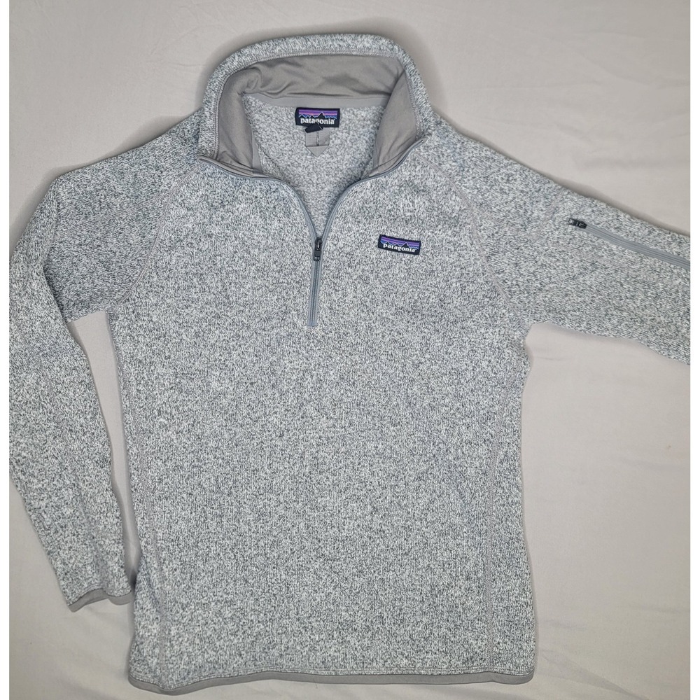 Patagonia Better Sweater 1/4 Zip Womens Large Gray Fleece Pullover Worn Wear - Picture 8 of 12